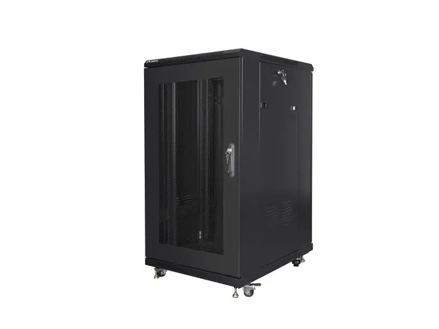 Комуникационен шкаф, Lanberg rack cabinet 19" free-standing 22U/600x800 (flat pack) with mesh door black