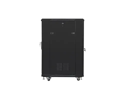 Комуникационен шкаф, Lanberg rack cabinet 19" free-standing 22U/600x800 (flat pack) with mesh door black - image 1
