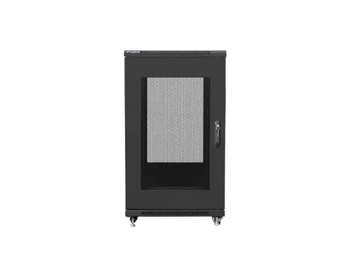 Комуникационен шкаф, Lanberg rack cabinet 19" free-standing 22U/600x800 (flat pack) with mesh door black - image 3