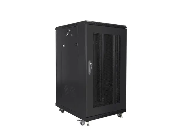 Комуникационен шкаф, Lanberg rack cabinet 19" free-standing 22U/600x800 (flat pack) with mesh door black - image 4