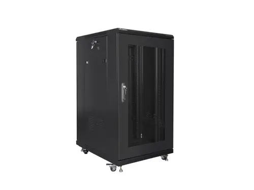 Комуникационен шкаф, Lanberg rack cabinet 19" free-standing 22U/600x800 (flat pack) with mesh door black - image 4