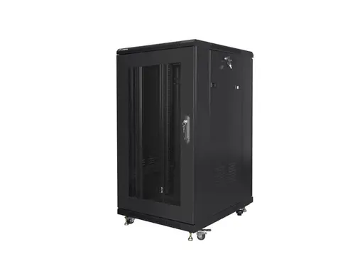 Комуникационен шкаф, Lanberg rack cabinet 19" free-standing 22U/600x800 (flat pack) with mesh door black