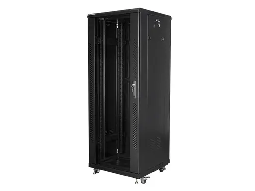 Комуникационен шкаф, Lanberg rack cabinet 19" free-standing 32U / 600x600 self-assembly flat pack, black