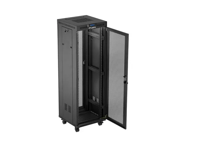 Комуникационен шкаф, Lanberg rack cabinet 19" free-standing 37U/600X600 (FLAT PACK) with mesh door LCD black - image 5