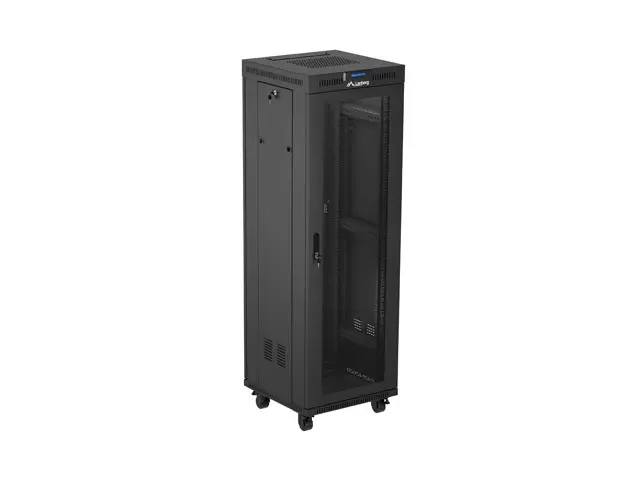 Комуникационен шкаф, Lanberg rack cabinet 19" free-standing 37U/600X600 (FLAT PACK) with mesh door LCD black - image 7