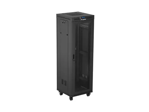 Комуникационен шкаф, Lanberg rack cabinet 19" free-standing 37U/600X600 (FLAT PACK) with mesh door LCD black - image 7