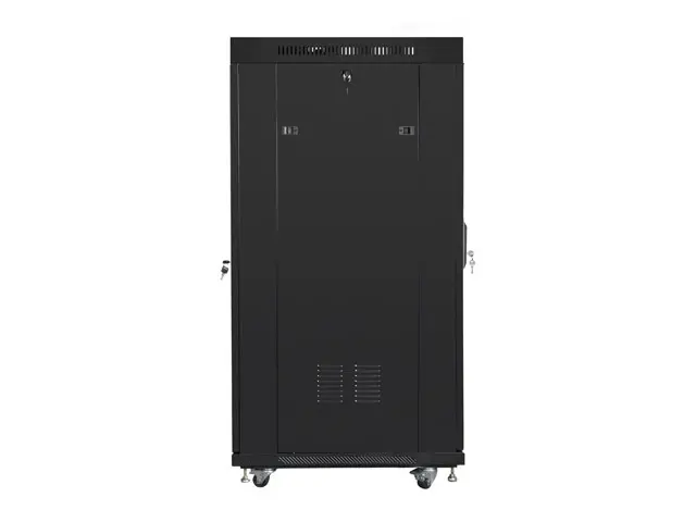 Комуникационен шкаф, Lanberg rack cabinet 19" free-standing 27U / 600x800 self-assembly flat pack with glass door LCD, black - image 1