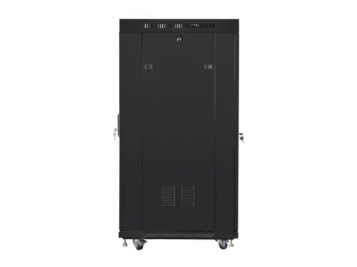 Комуникационен шкаф, Lanberg rack cabinet 19" free-standing 27U / 600x800 self-assembly flat pack with glass door LCD, black - image 3