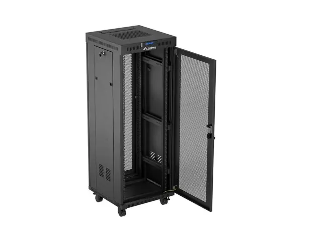 Ερμάριο επικοινωνιών, Lanberg rack 19" ελεύθερο 32U/600X600 (FLAT PACK) με διάτρητη πόρτα LCD μαύρο - image 10