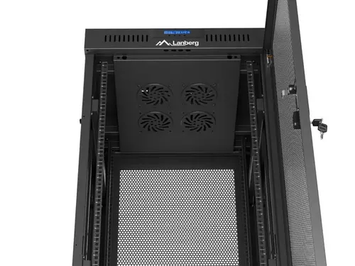 Dulap de comunicații, Lanberg rack 19" de sine stătător 32U/600X600 (FLAT PACK) cu ușă perforată LCD negru - 3