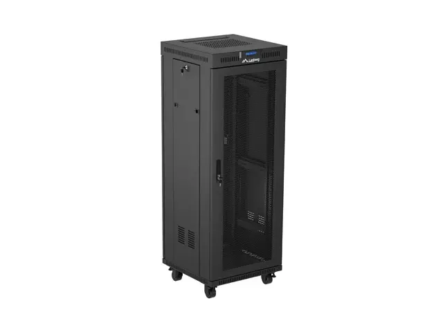 Комуникационен шкаф, Lanberg rack cabinet 19" free-standing 32U/600X600 (FLAT PACK) with mesh door LCD black - image 8