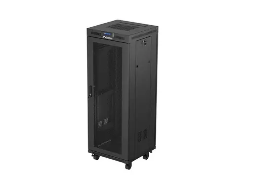 Ερμάριο επικοινωνιών, Lanberg rack 19" ελεύθερο 32U/600X600 (FLAT PACK) με διάτρητη πόρτα LCD μαύρο - 1