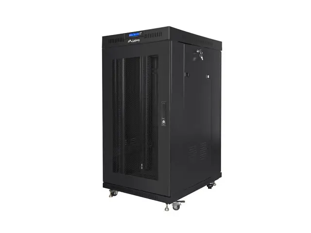 Комуникационен шкаф, Lanberg rack cabinet 19" free-standing 22U/800x800 (flat pack) with mesh door lcd black v2