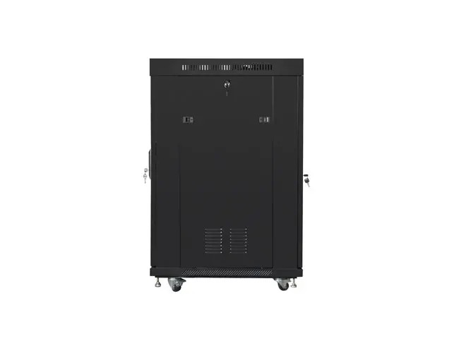 Комуникационен шкаф, Lanberg rack cabinet 19" free-standing 22U/800x800 (flat pack) with mesh door lcd black v2 - image 2