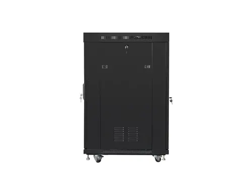 Комуникационен шкаф, Lanberg rack cabinet 19" free-standing 22U/800x800 (flat pack) with glass door lcd black v2 - image 2