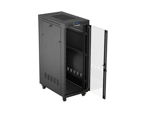 Комуникационен шкаф, Lanberg rack cabinet 19" free-standing 32U/600X1000 (FLAT PACK) with glass door LCD black - image 11