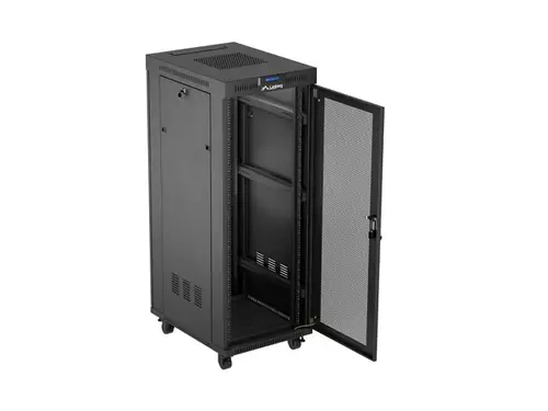 Комуникационен шкаф, Lanberg rack cabinet 19" free-standing 32U/600X800 (FLAT PACK) with mesh door LCD black - image 1