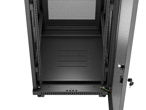 Комуникационен шкаф, Lanberg rack cabinet 19" free-standing 32U/600X800 (FLAT PACK) with mesh door LCD black - image 9