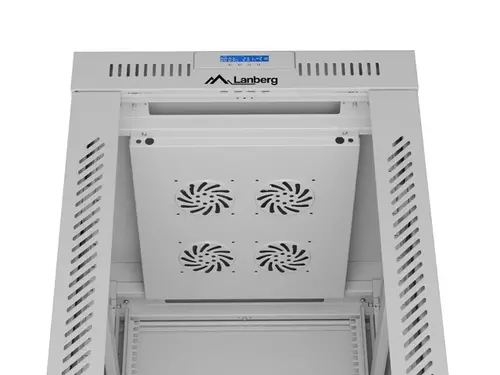 Комуникационен шкаф, Lanberg rack cabinet 19" free-standing 42U/600x800 (flat pack) with glass door lcd grey v2 - image 2