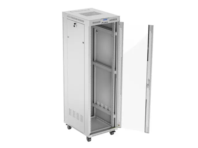 Dulap de comunicații, Lanberg rack 19" de sine stătător 42U/600x800 (flat pack) cu ușă de sticlă LCD gri v2 - image 5