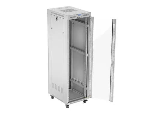 Комуникационен шкаф, Lanberg rack cabinet 19" free-standing 42U/600x800 (flat pack) with glass door lcd grey v2 - image 5