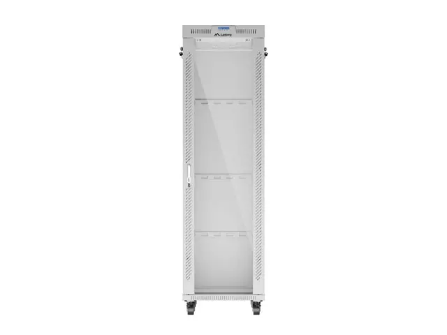Комуникационен шкаф, Lanberg rack cabinet 19" free-standing 42U/600x800 (flat pack) with glass door lcd grey v2 - image 7