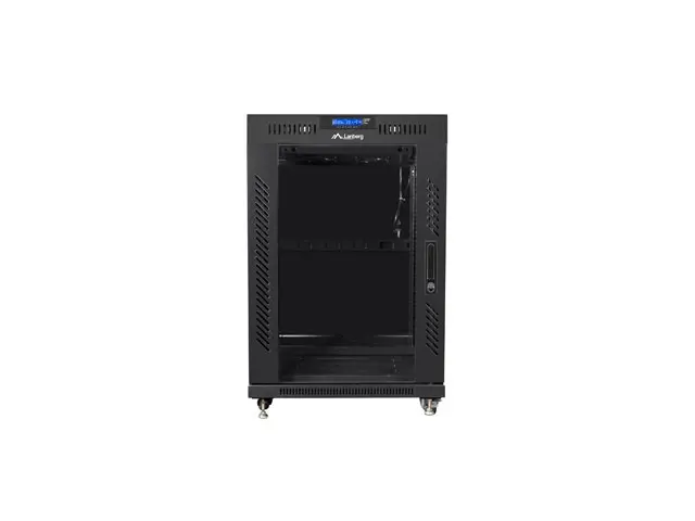 Комуникационен шкаф, Lanberg rack cabinet 19" free-standing 15U/800x1000 (flat pack) with glass door lcd black v2 - image 2