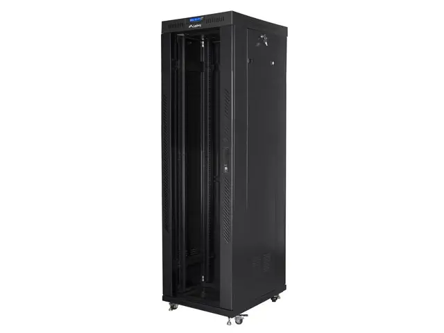 Комуникационен шкаф, Lanberg rack cabinet 19" free-standing 42U/600x800 (flat pack) with glass door lcd black v2