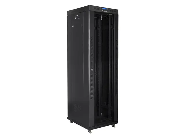 Ερμάριο επικοινωνιών, Lanberg rack 19" ελεύθερης τοποθέτησης 42U/600x800 (flat pack) με γυάλινη πόρτα lcd μαύρο v2 - image 1