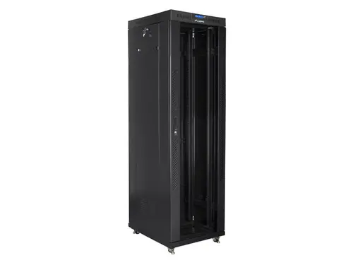 Комуникационен шкаф, Lanberg rack cabinet 19" free-standing 42U/600x800 (flat pack) with glass door lcd black v2 - image 1