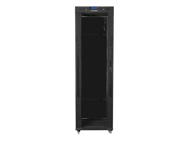 Комуникационен шкаф, Lanberg rack cabinet 19" free-standing 42U/600x800 (flat pack) with glass door lcd black v2 - image 5