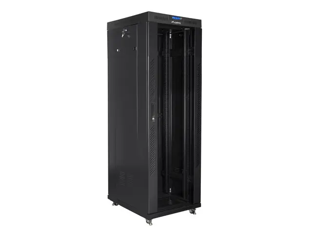 Комуникационен шкаф, Lanberg rack cabinet 19" free-standing 37U/600x800 (flat pack) with glass door lcd black v2 - image 2