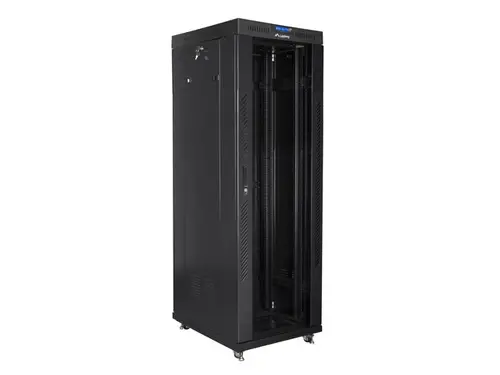Комуникационен шкаф, Lanberg rack cabinet 19" free-standing 37U/600x800 (flat pack) with glass door lcd black v2 - image 2