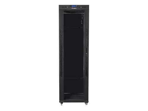 Комуникационен шкаф, Lanberg rack cabinet 19" free-standing 42U/600x600 (flat pack) with glass door lcd black v2 - image 1