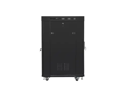 Комуникационен шкаф, Lanberg rack cabinet 19" free-standing 22U/800x800 (flat pack) with glass door lcd black v2 - image 3
