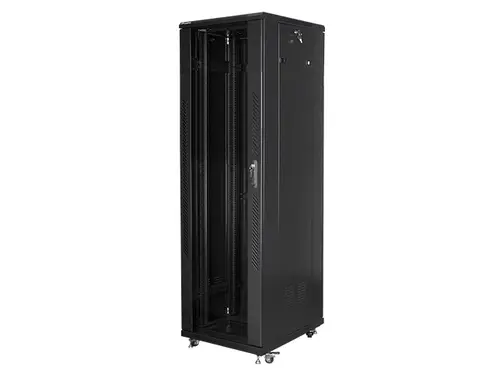 Комуникационен шкаф, Lanberg rack cabinet 19" free-standing 42U / 600x800 self-assembly flat pack, black - image 2