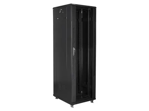 Комуникационен шкаф, Lanberg rack cabinet 19" free-standing 42U / 600x800 self-assembly flat pack, black