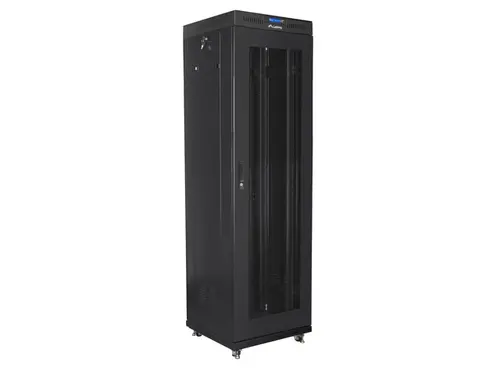 Комуникационен шкаф, Lanberg rack cabinet 19" free-standing 42U/600x600 (flat pack) with mesh door lcd black v2 - image 1