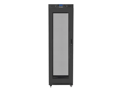 Комуникационен шкаф, Lanberg rack cabinet 19" free-standing 42U/600x600 (flat pack) with mesh door lcd black v2 - image 3