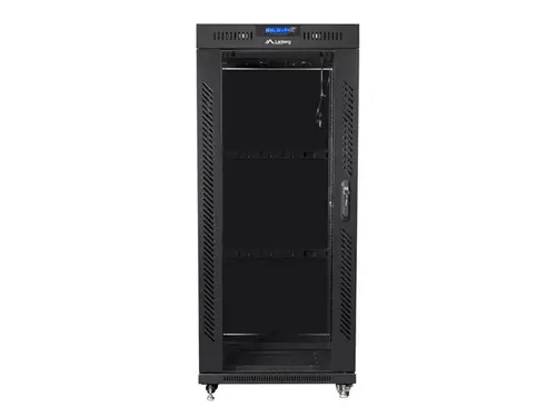 Dulap de comunicații, Lanberg rack 19" de sine stătător 27U/800x1200 (flat pack) cu ușă de sticlă lcd, Partea superioară cu tavă pentru ventilatoare - 3