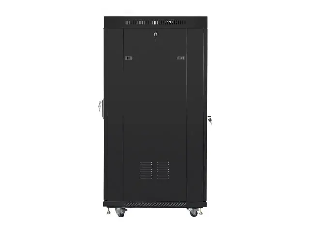 Комуникационен шкаф, Lanberg rack cabinet 19" free-standing 27U/800x1200 (flat pack) with glass door lcd, Top with fan tray: included 4 fans, Black - image 4