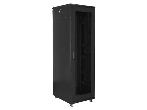 Комуникационен шкаф, Lanberg rack cabinet 19" free-standing 42U/600x800 (flat pack) with mesh door black - image 2