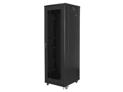 Комуникационен шкаф, Lanberg rack cabinet 19" free-standing 42U/600x800 (flat pack) with mesh door black