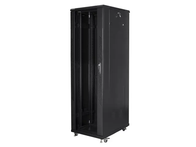 Комуникационен шкаф, Lanberg rack cabinet 19" free-standing 42U / 600x1000 self-assembly flat pack, black - image 2