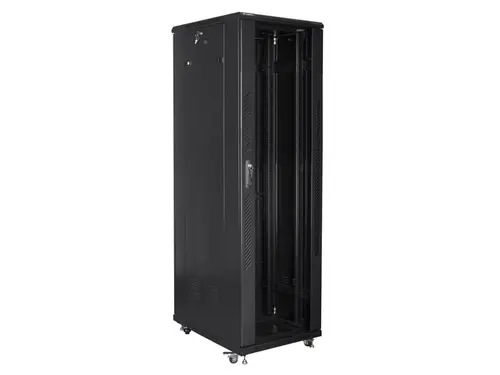 Комуникационен шкаф, Lanberg rack cabinet 19" free-standing 42U / 600x1000 self-assembly flat pack, black