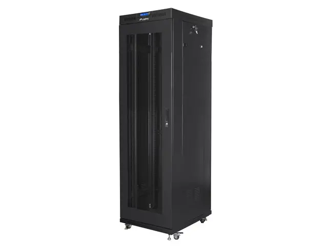 Комуникационен шкаф, Lanberg rack cabinet 19" free-standing 42U/600x800 (flat pack) with mesh door lcd black v2