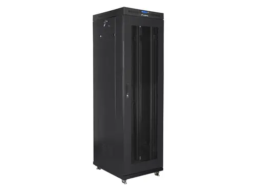 Комуникационен шкаф, Lanberg rack cabinet 19" free-standing 42U/600x800 (flat pack) with mesh door lcd black v2 - image 3