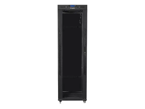 Комуникационен шкаф, Lanberg rack cabinet 19" free-standing 42U/600x1000 (flat pack) with glass door lcd black v2 - image 2
