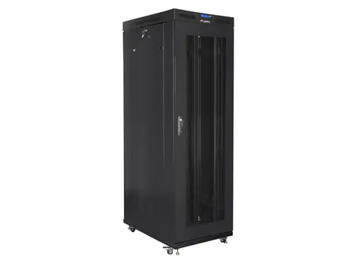 Комуникационен шкаф, Lanberg rack cabinet 19" free-standing 27U/800x1200 (flat pack) with mesh door lcd black - image 2