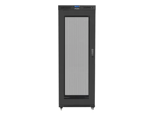 Комуникационен шкаф, Lanberg rack cabinet 19" free-standing 27U/800x1200 (flat pack) with mesh door lcd black - image 3